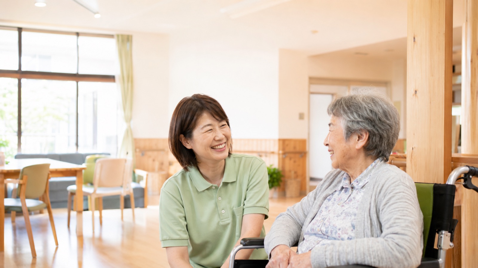 スタッフが利用者さんに寄り添う様子（イメージ）
