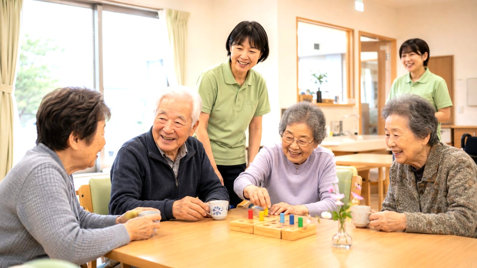 利用者さんたちが笑顔で過ごす様子（イメージ）
