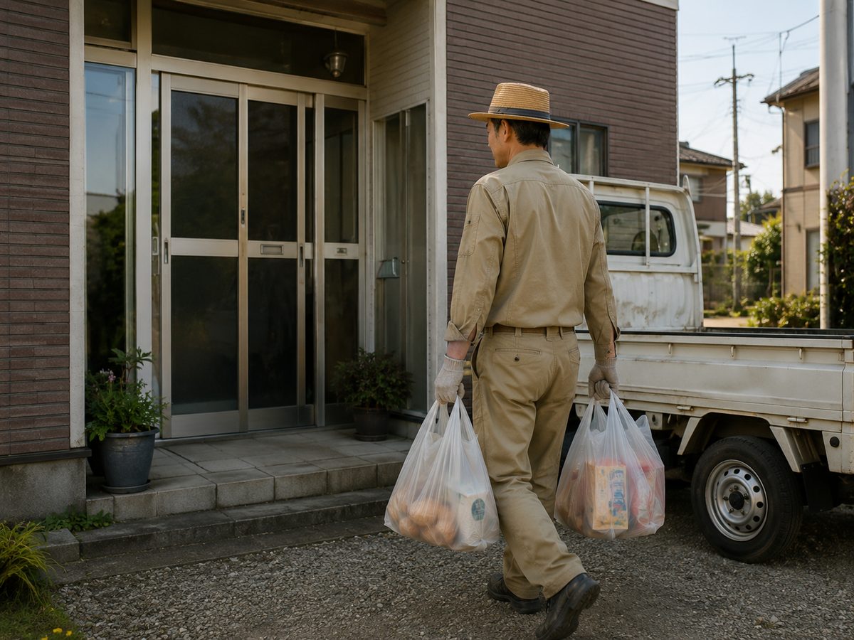 買い物した荷物を届けている様子(イメージ)