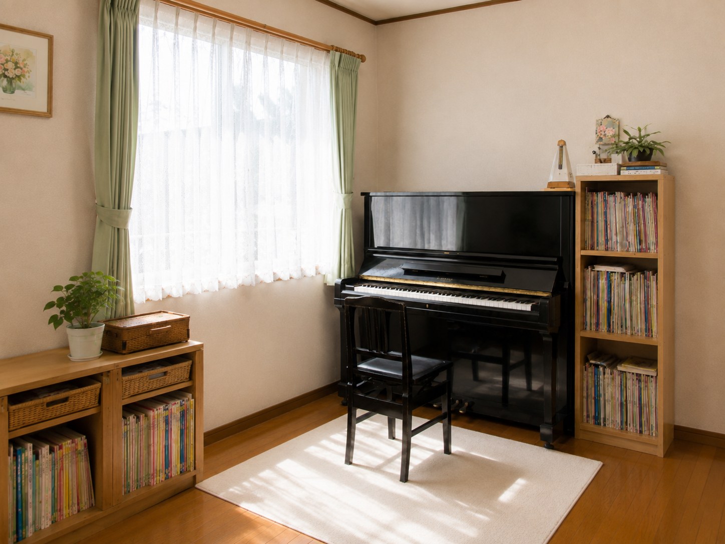 光の入る明るいレッスン室の様子