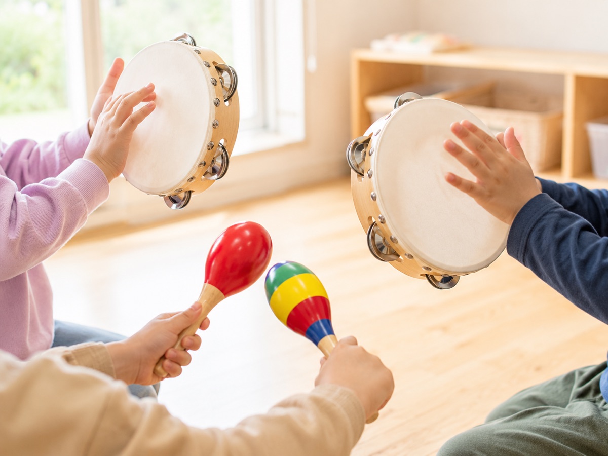 楽器を使った音楽あそびの様子