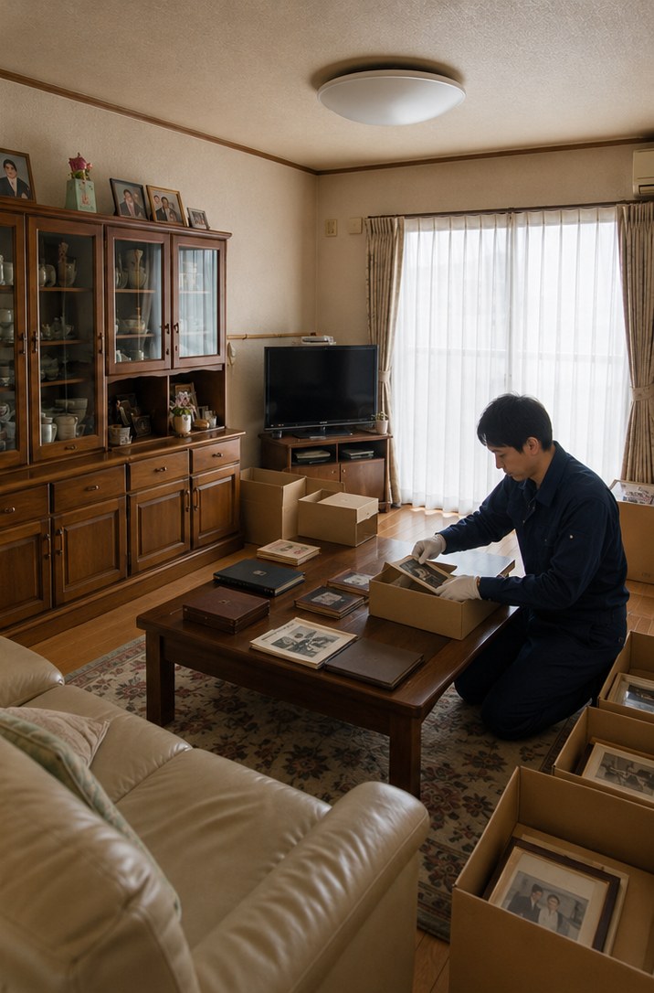 片付け後の居間(作業事例・サンプル)