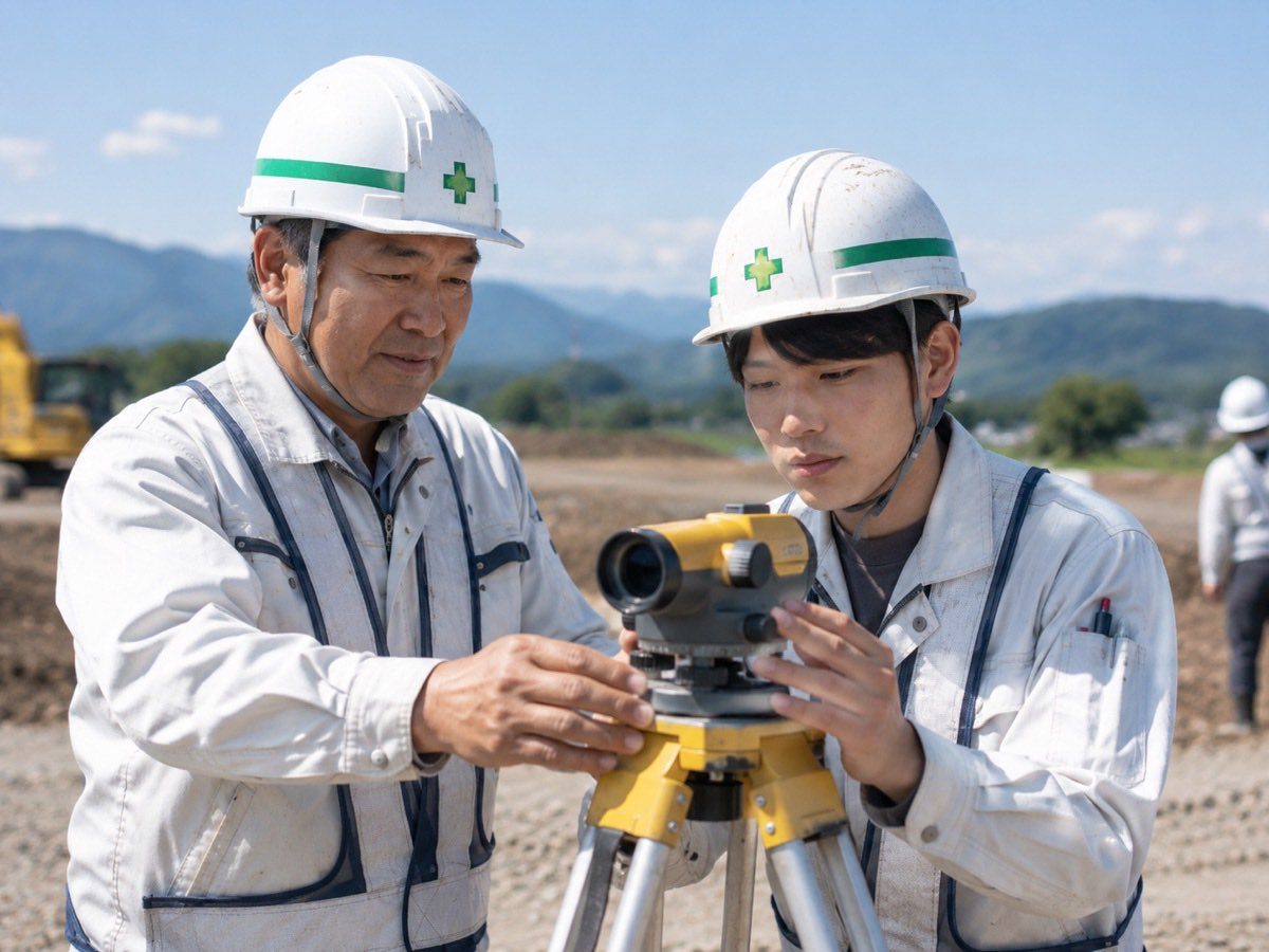 先輩が若手に作業を教える様子（イメージ）