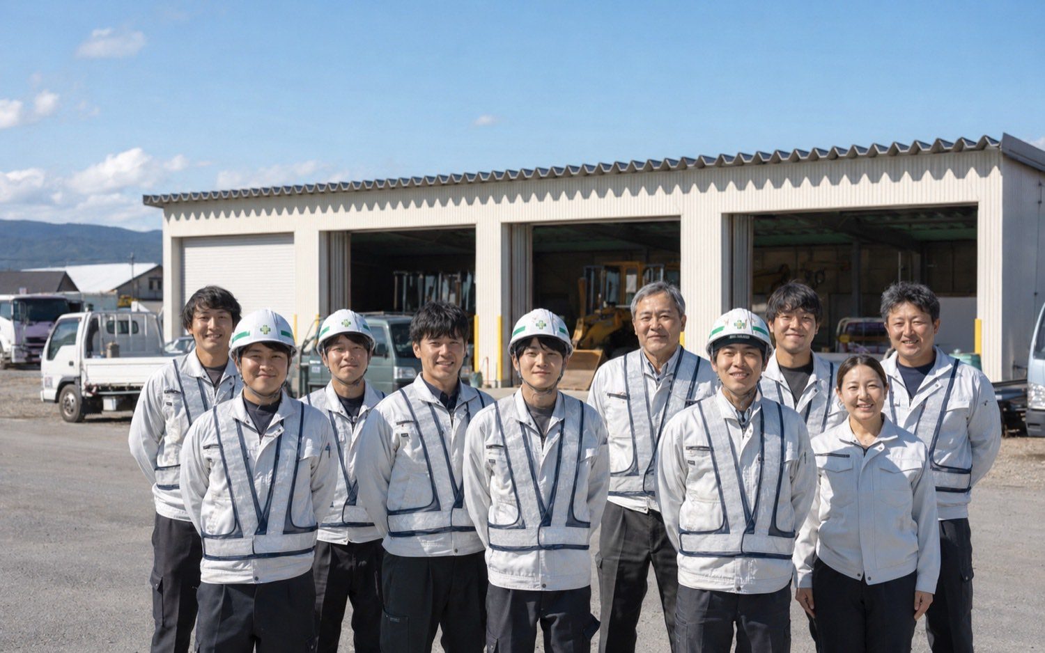 会社の仲間たちの集合写真（イメージ）