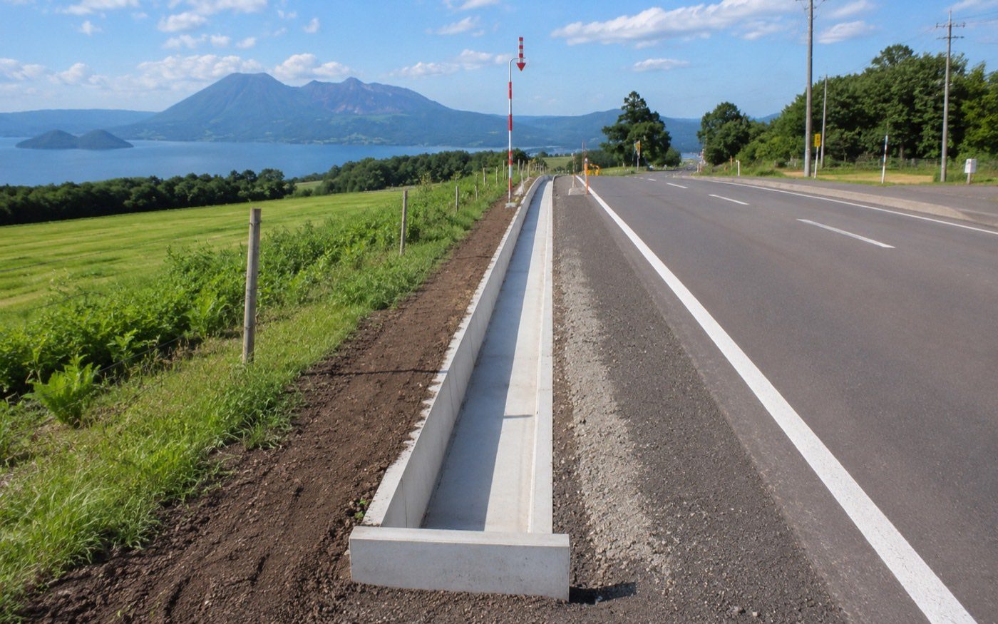 道路排水・側溝工事の完成（イメージ）