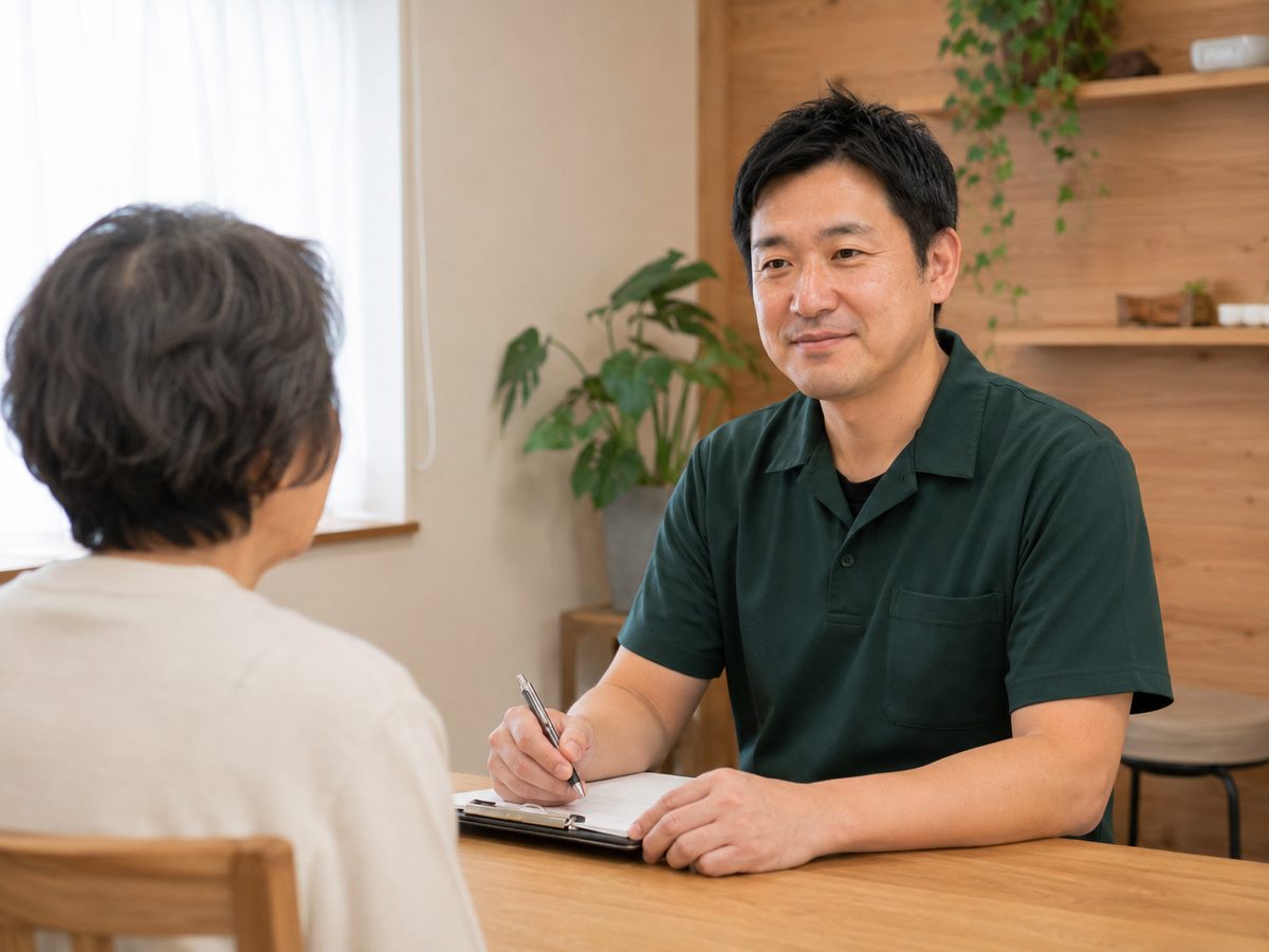 カウンセリングでお話を伺っている様子