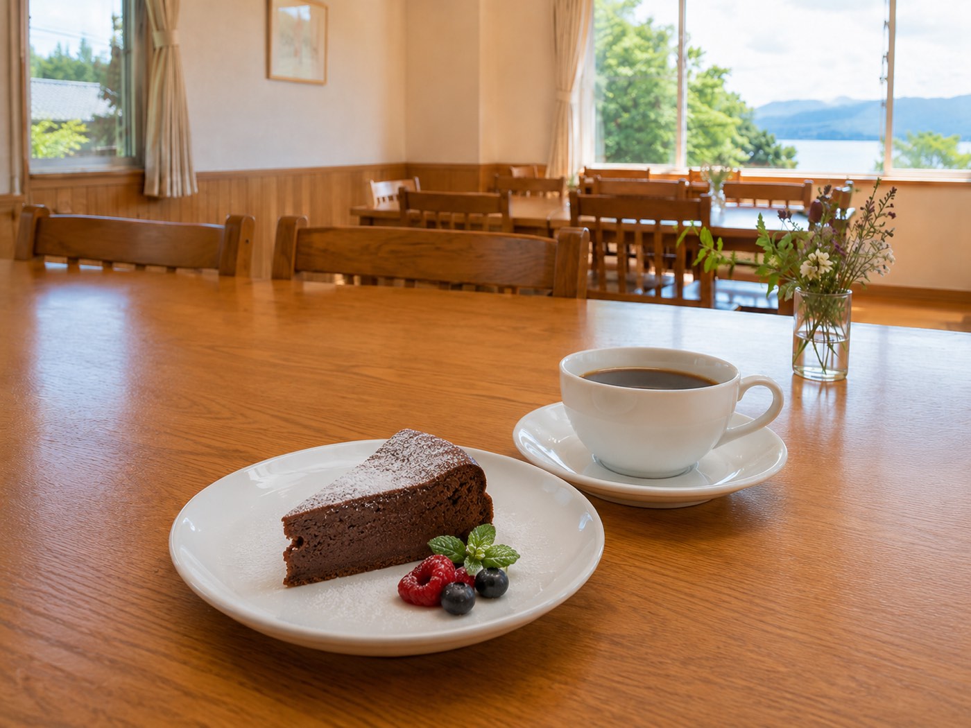 手づくりデザートと食後のコーヒー（イメージ）